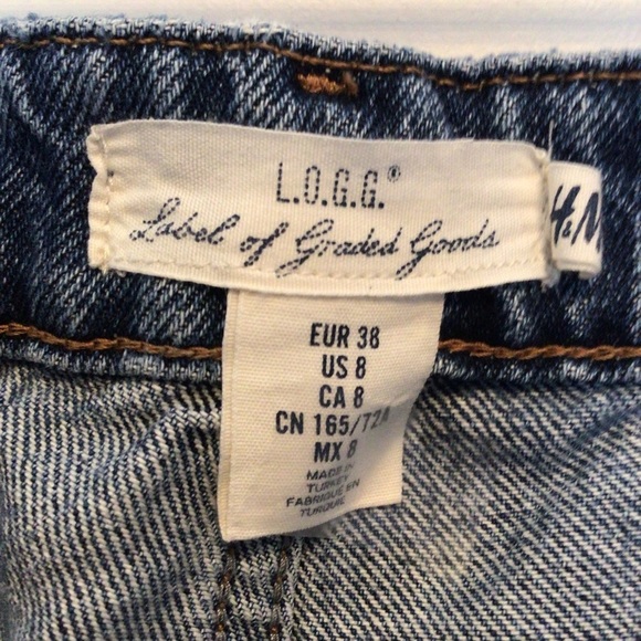 L.O.G.G. H&M Vintage High Waisted Embroidered Straight Jeans Size US 8 - Picture 10 of 10